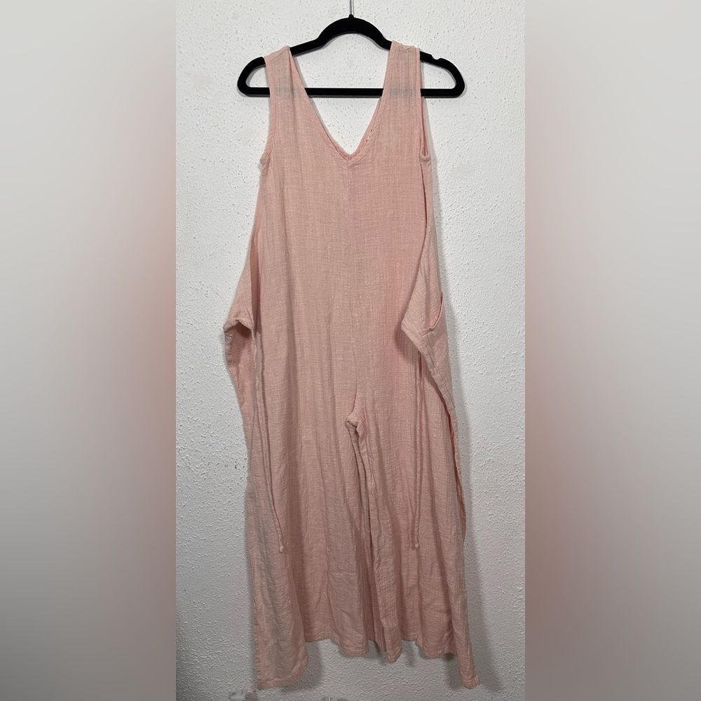 Cousin Earl Baby Pink Oversized Lagenlook Cotton Blend Jumpsuit X-Small